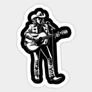 Dwight Yoakam Playing Guitar Sticker